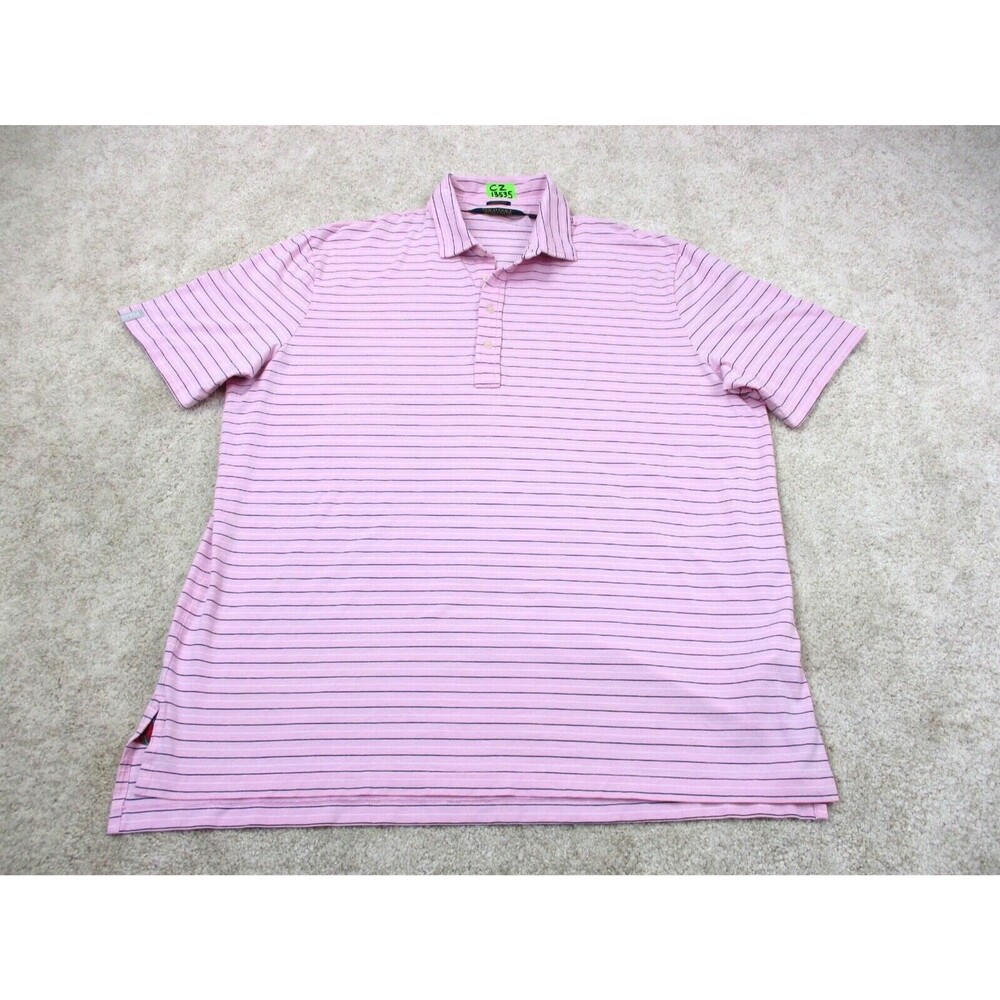 Ralph Lauren Polo Shirt Adult Extra Large XL Pink Stretch Lisle Golf Golfer Mens
